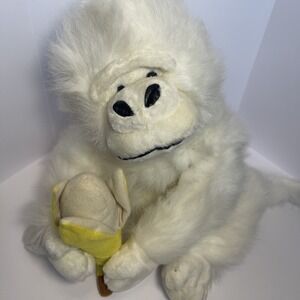 Gorilla Plush 24" White Large Stuffed Animal Long Hair Toy Soft Vintage Rare